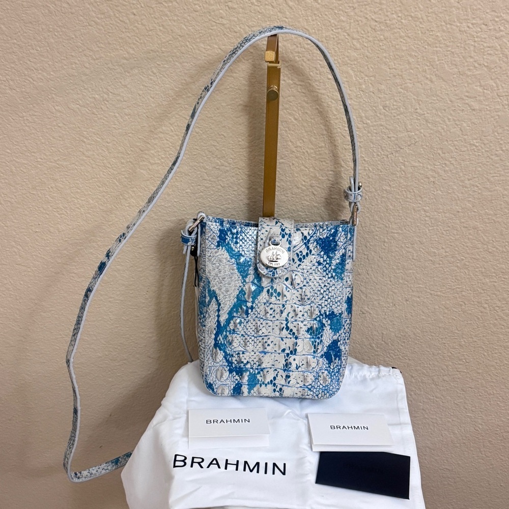 NWT Authentic BRAHMIN Marley Mesmerized Melbourne Mini bold Leather Crossbody
